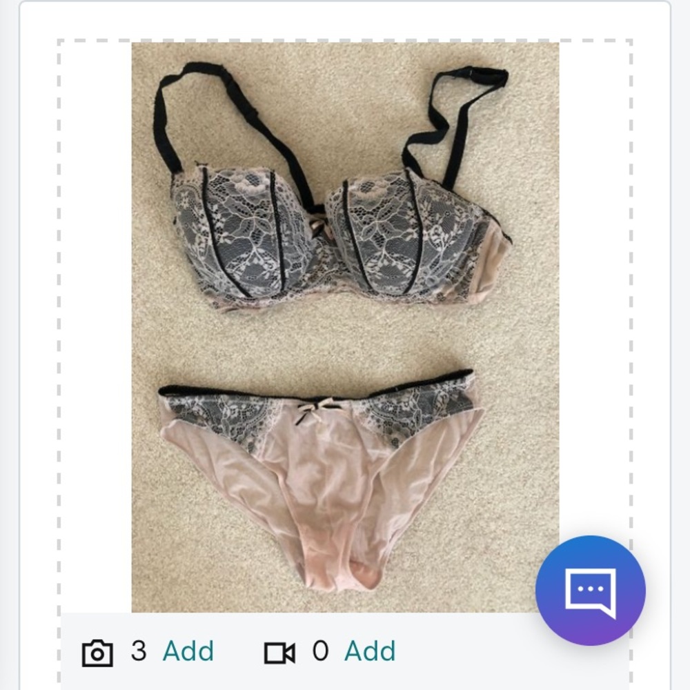 36C bra/medium panties Apt 9 pink/black